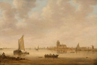 Gezicht op Dordrecht vanaf de Dordtse Kil door Jan Josephsz van Goyen